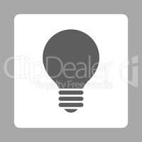 Electric Bulb flat dark gray and white colors rounded button
