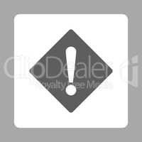 Error flat dark gray and white colors rounded button