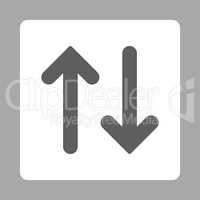 Flip Vertical flat dark gray and white colors rounded button