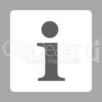 Info flat dark gray and white colors rounded button