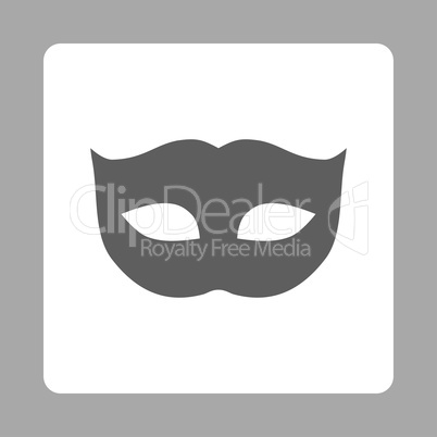 Privacy Mask flat dark gray and white colors rounded button