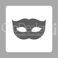 Privacy Mask flat dark gray and white colors rounded button