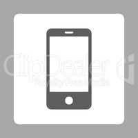 Smartphone flat dark gray and white colors rounded button