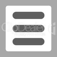 Stack flat dark gray and white colors rounded button