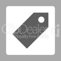 Tag flat dark gray and white colors rounded button