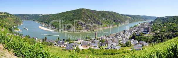 Rhine River in Germany at the City Oberwesel