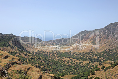 Vulkanlandschaft auf der Insel Nisyros, Griechenland