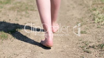 Girl Walking Barefoot
