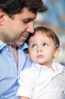 Lovely portrait of father and little son