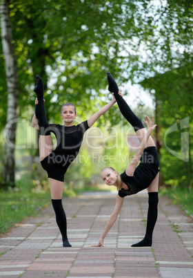 Two Teen Rhythmic Gymnasts