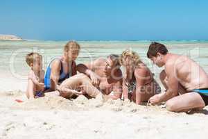 Big Family on the Beach