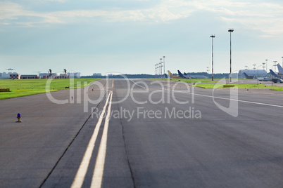 Empty airport road