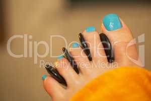 Spa feet treatment with massage stones