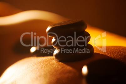 Hot stone treatment in day spa