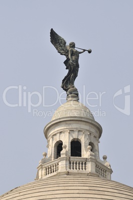 Figur am Victoria Memorial in Kalkutta, Indien