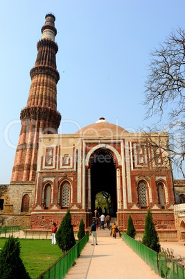 Minarett Qutb Minar in Delhi, Indien