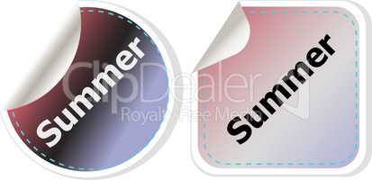 Summer icon. Internet button isolated on white background