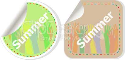 word summer web button isolated on white background, icon design