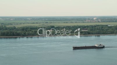 Barge on the river, HD
