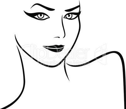 Abstract female face and shoulders