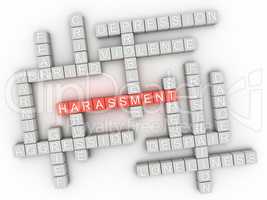 3d image Harassment issues concept word cloud background