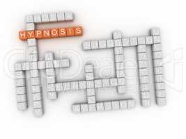 3d image Hypnosis issues concept word cloud background