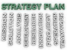 3d image Strategy plan issues concept word cloud background