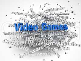 3d image Video games issues concept word cloud background