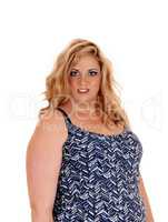 Lovely plus size blond woman.