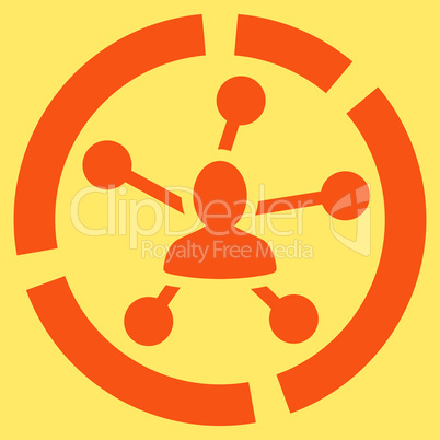 Relations diagram icon from Business Bicolor Set