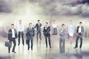 Composite image of business team