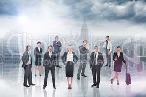 Composite image of business team