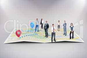 Composite image of business team