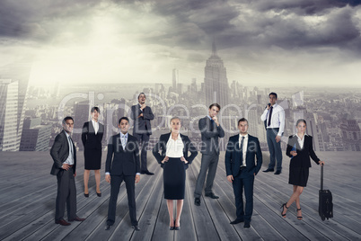 Composite image of business team