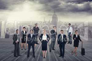 Composite image of business team