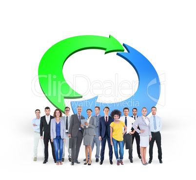 Composite image of business team