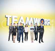 Composite image of business team