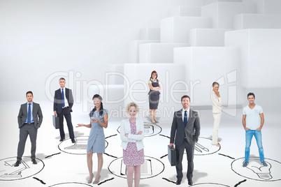 Composite image of business team