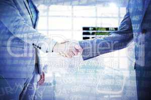 Composite image of business handshake