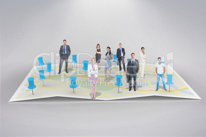 Composite image of business team