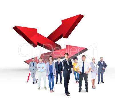 Composite image of business team