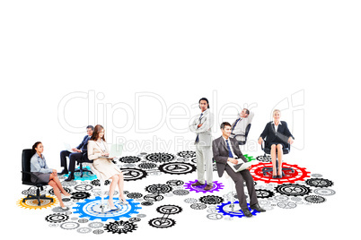 Composite image of business team