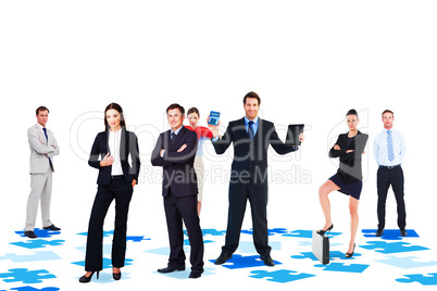 Composite image of business team