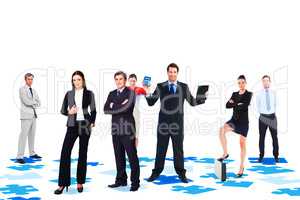 Composite image of business team