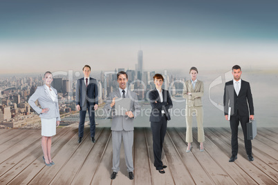 Composite image of business team