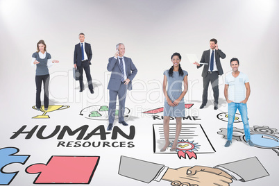 Composite image of business team