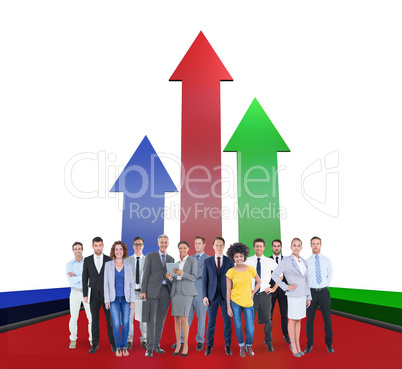 Composite image of business team