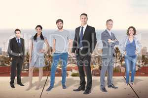 Composite image of business team