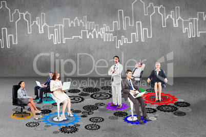 Composite image of business team