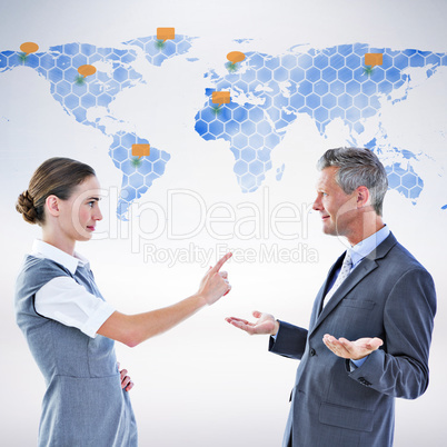 Composite image of business team arguing